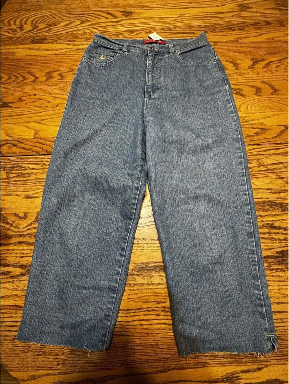 Gloria Vanderbilt Jeans Womens 10 Gold Swan Y2K Retro Straight Leg Blue